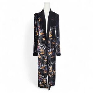 House of Harlow 1960 x REVOLVE Edwin Robe Duster Wrap Noir Fleur Floral XS